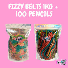 Fizzy Belts 1kg + 100 Pencils