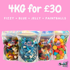 4kg Sweet Bundle - 1kg Fizzy + 1kg Blue + 1kg Jelly + 1kg Paintballs