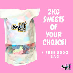 2KG Sweet Bag + Free 500g Bag of Sweets!