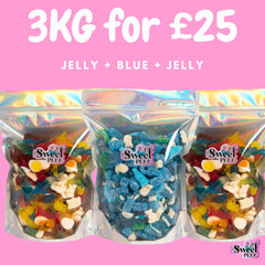 3kg for £25! 1kg Jelly + 1kg Jelly + 1kg Blue