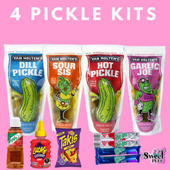 4 x Pickle Kits - Dill + Sour + Hot + Garlic Joe + Tajin + Chamoy + Fruit Roll + Takis