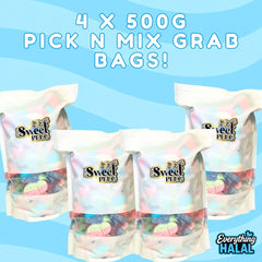 4 x 500g Pick n Mix Grab Sweet Bags!